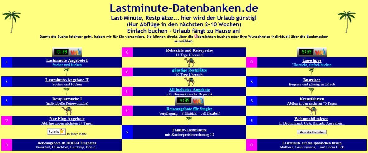 Lastminute-Datenbanken.de früher